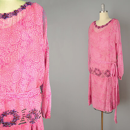 1920s paisley dress