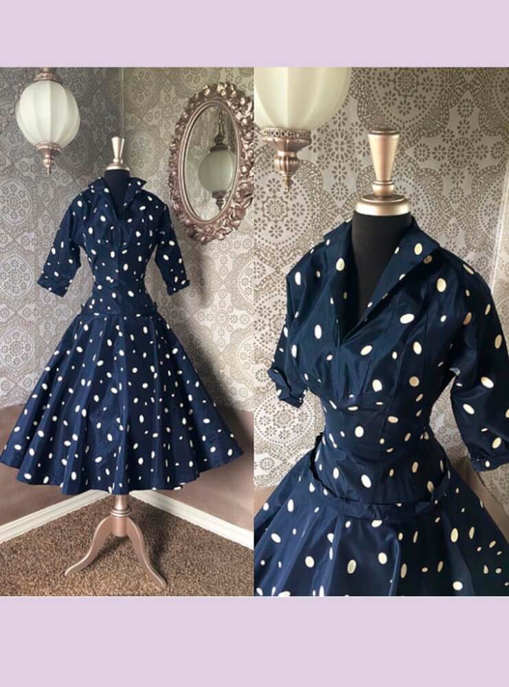 1950s polka dot dress