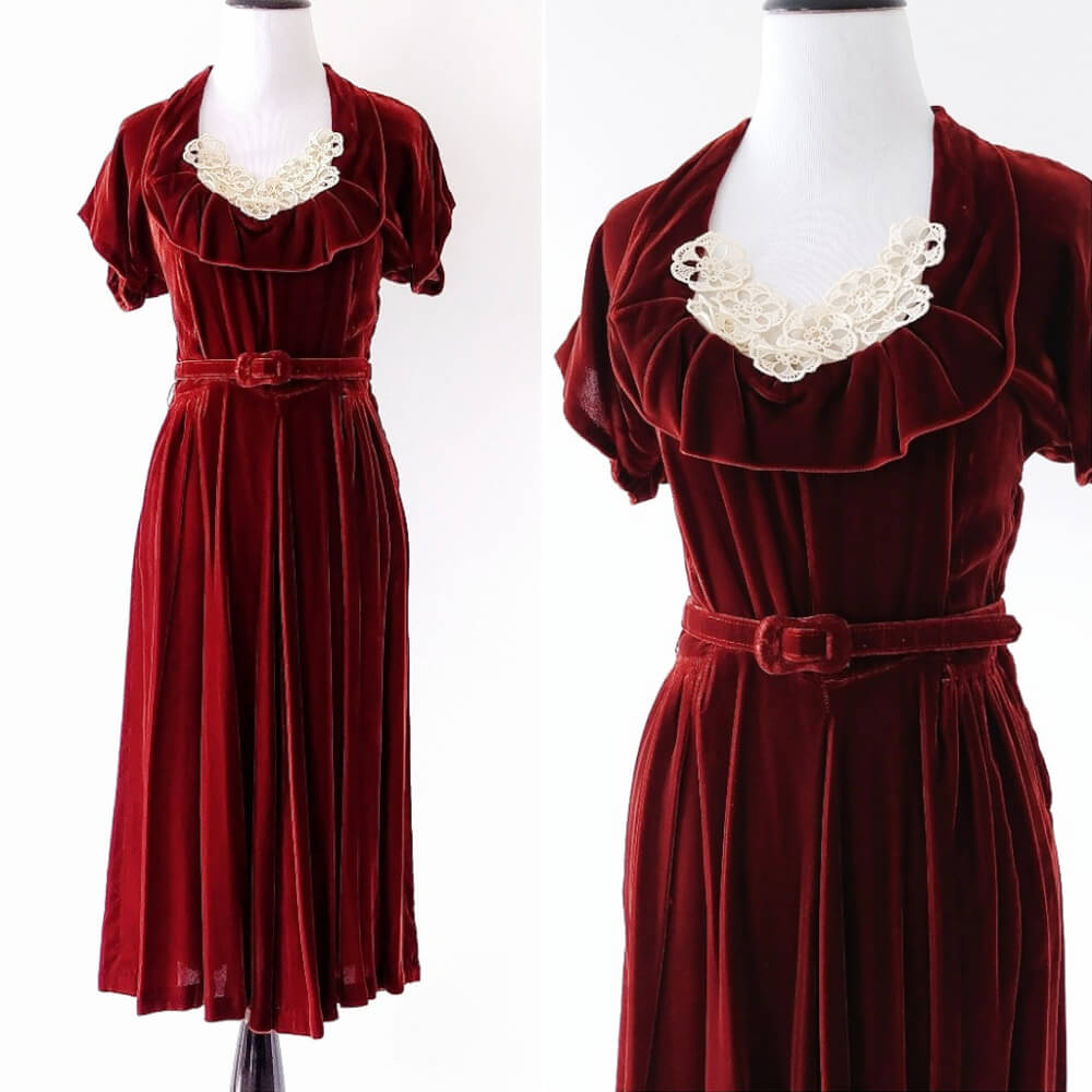 1940s velvet dress
