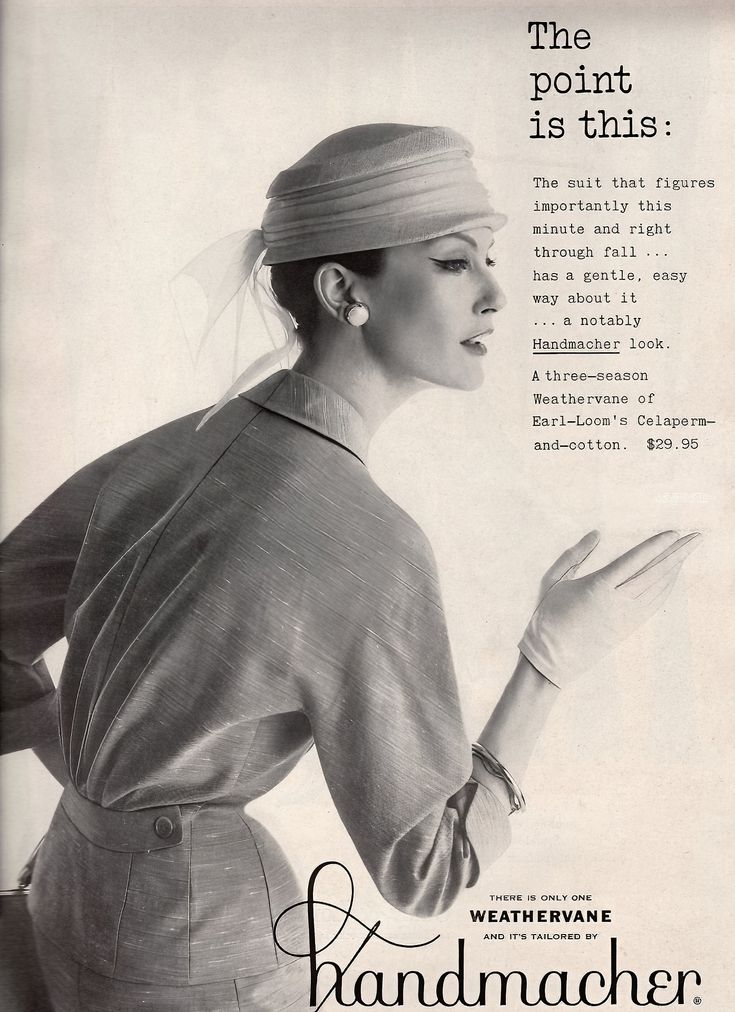 History of Handmacher suit. Examples of Handmacher suits from 1955 and 1956.
