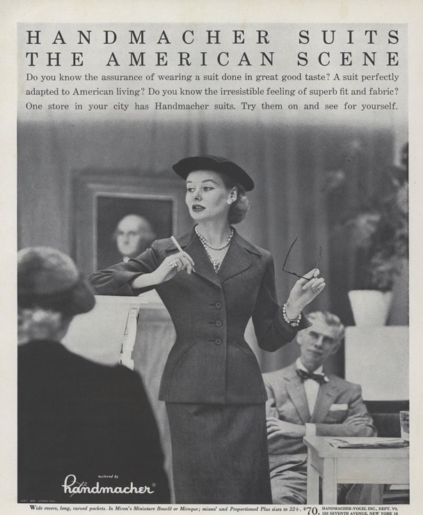 History of the Handmacher suit. Handmacher Suit from 1952