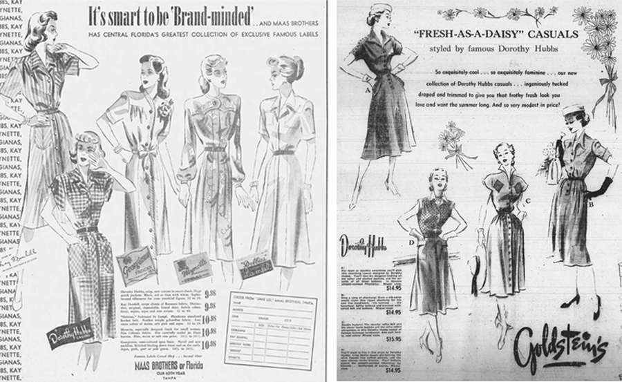 1940s and 1950s Dorothy Hubbs dresses