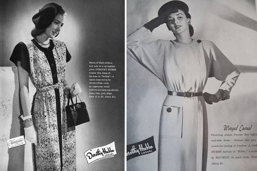 Dorothy Hubbs dresses from the 1940s.