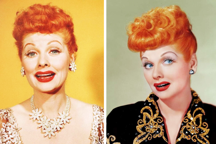 Lucille Ball in I Love Lucy makeup