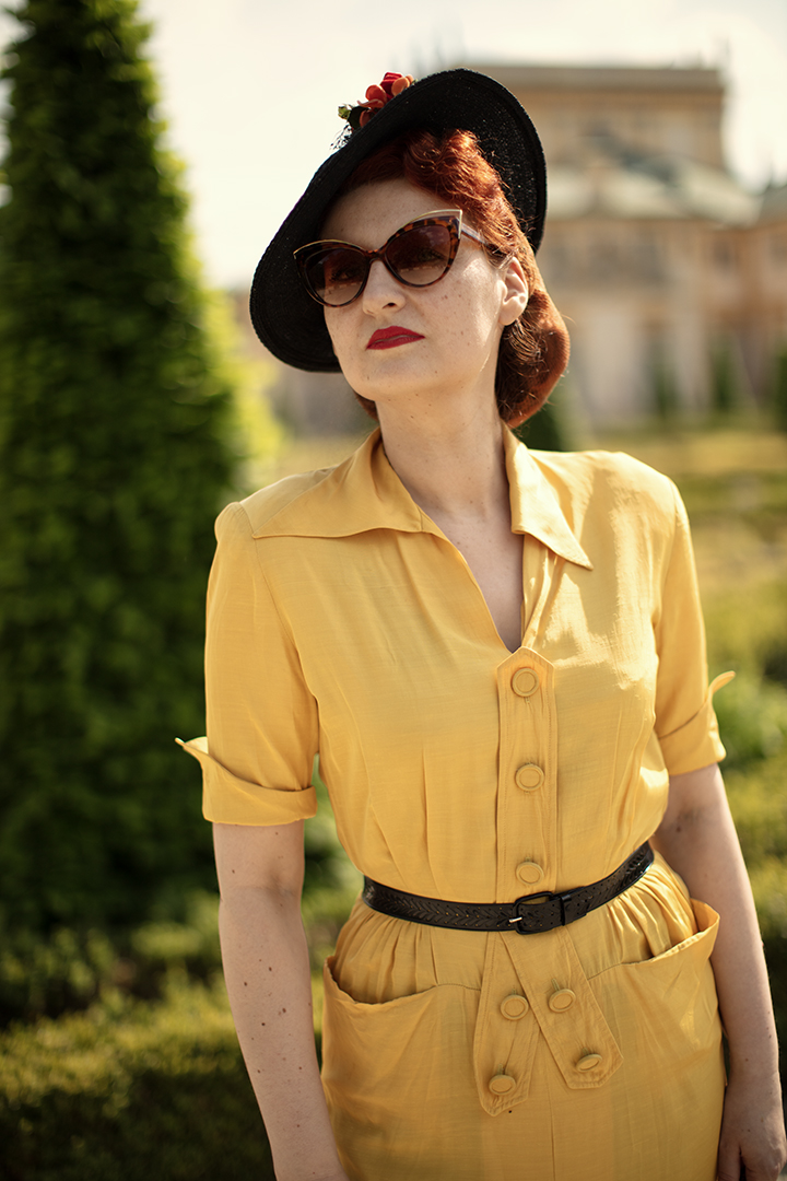 Vintage Fashion Blogger. 1940s Dorothy Hubbs Dress for I Love Lucy look.