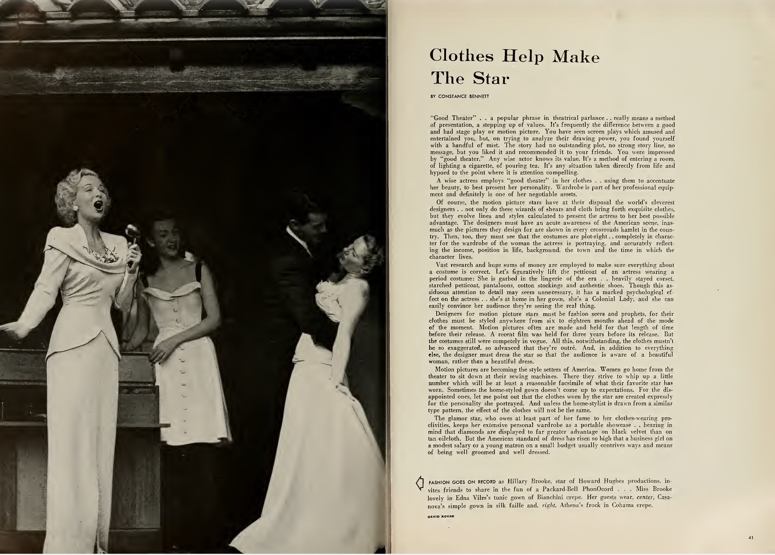 1940s evening wear in Hollywood