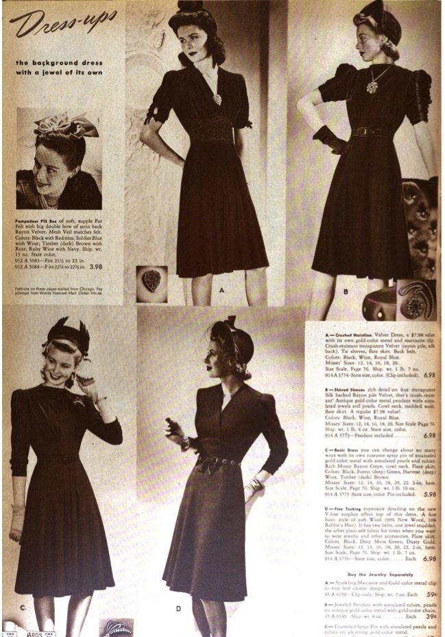1940s evening dress. What women wore in the 1940s for an evening out.